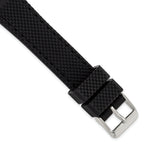 Textured Silicone Watch Band in Black, 22mm