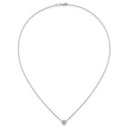 14k White Gold 1 carat Lab Grown Diamond VS+ F+ Heart Complete 18 inch Four Prong Pendant Necklace