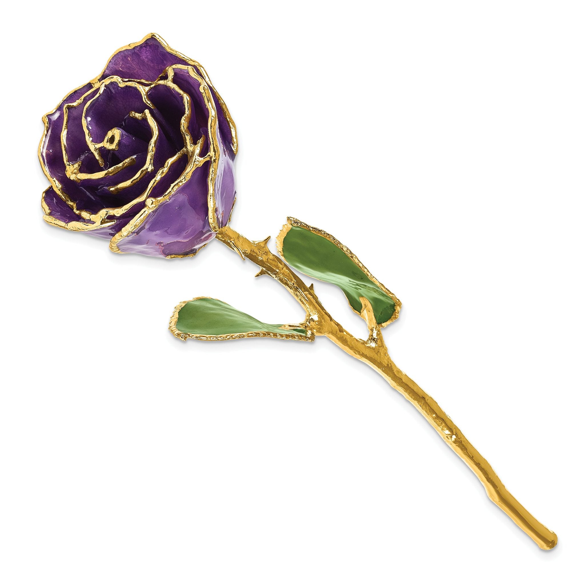 Lacquer Dipped Gold Trim February Birthstone Amethyst Rose Secondary image