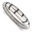 Stainless Steel Brushed Black Crystal Hinged Bangle Bracelet for Women