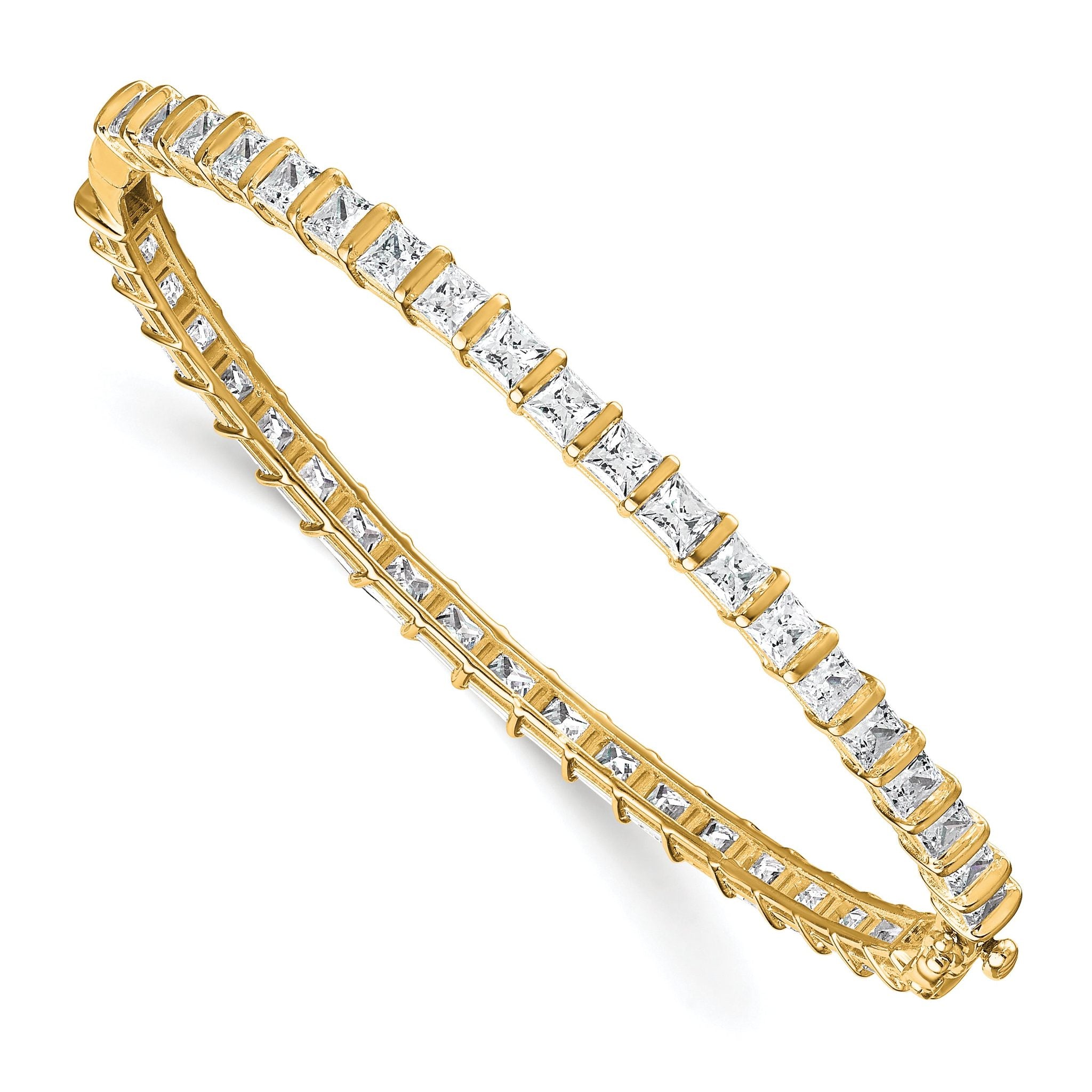 14k 7 1/4 carat Lab Grown Diamond VS+ F+ Complete Hinged Bangle Main image