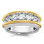 14k Two-tone Men's Polished 7-Stone 2 Carat AA Quality Diamond Ring
