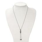 Antiqued CZ Adjustable Necklace in Stainless Steel