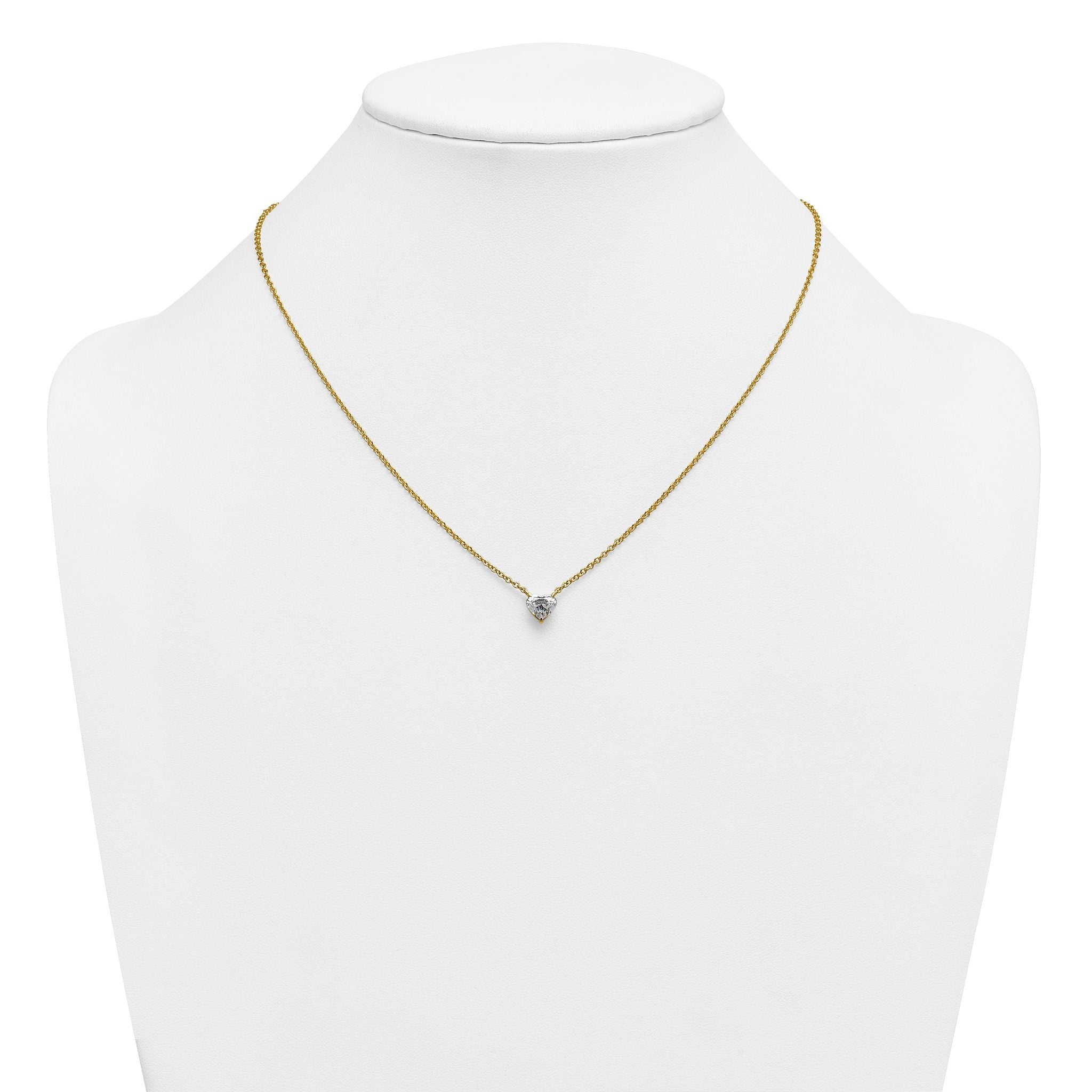 14ky Heart Certified Lab Grown VS/SI+ G+ Complete Diamond Pendant with Chai