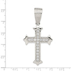 Sophia Jewelers Sterling Silver CZ Cross Pendant Polished Rhodium-Plated Elegance