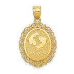14K Gold Pisces Zodiac Pendant with Polished Satin Finish  Elegant Design by Sophia Jewelers