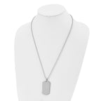 Chisel Stainless Steel Polished Dog Tag on a 24 inch Ball Chain Necklace