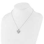 Cheryl M Sterling Silver Rhodium-plated Brilliant-cut Vibrant CZ Awareness Heart 18 Inch Necklace with 2 Inch Extender
