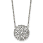 CZ Flower Necklace in Stainless Steel, 18in