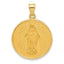 14k Polished and Satin Solid Miraculous Mary Plain Back Medal