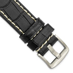 Alligator-Grain Leather Watch Band in Black, 20mm