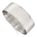 Stainless Steel Polished Hammered Bangle Bracelet for Women
