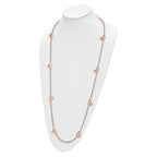 Rose-Tone Hearts Necklace in Stainless Steel, 38in