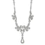 1928 Jewelry Silver-tone Sparkling Clear Crystals from Crystal Teardrop Adjustable 15 inch Vintage Style Necklace with 3 inch extension