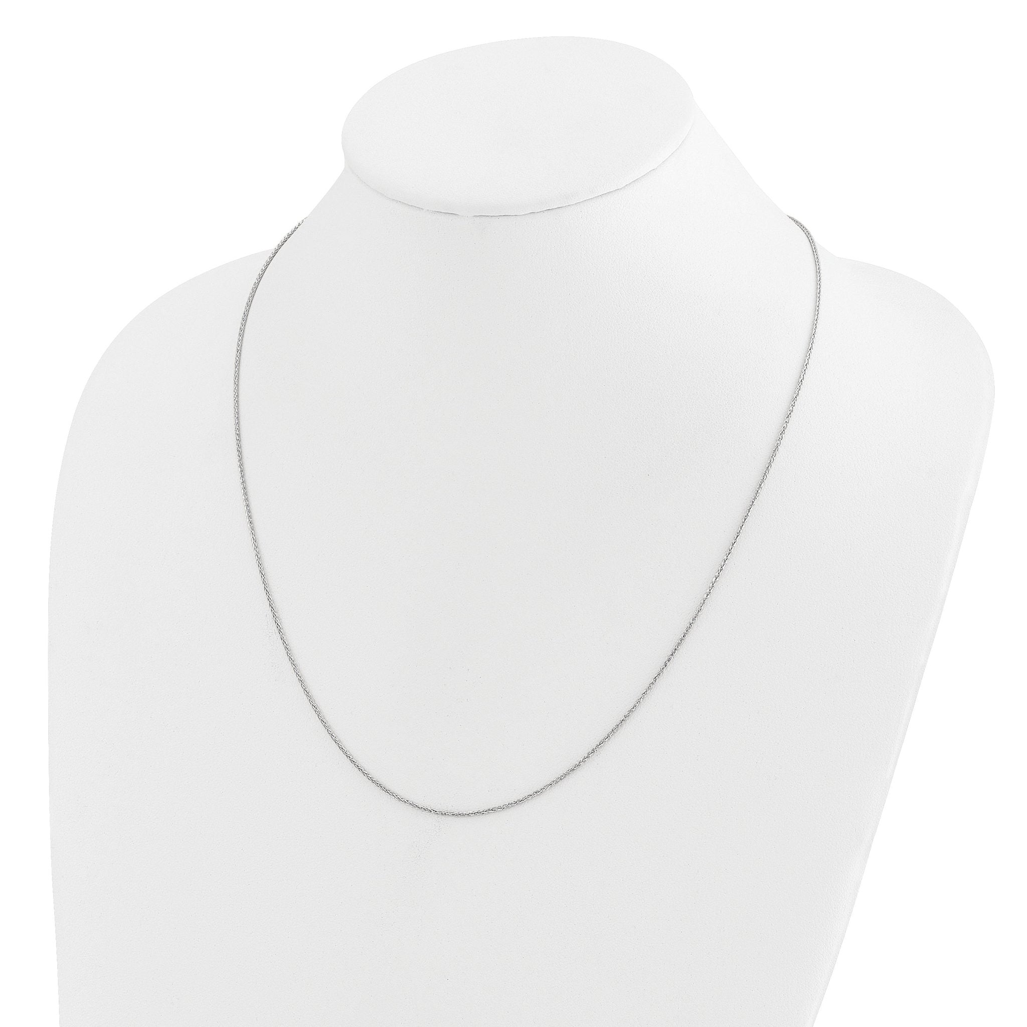 Diamond-Cut Wheat Chain in 14K White Gold, 1.2mm