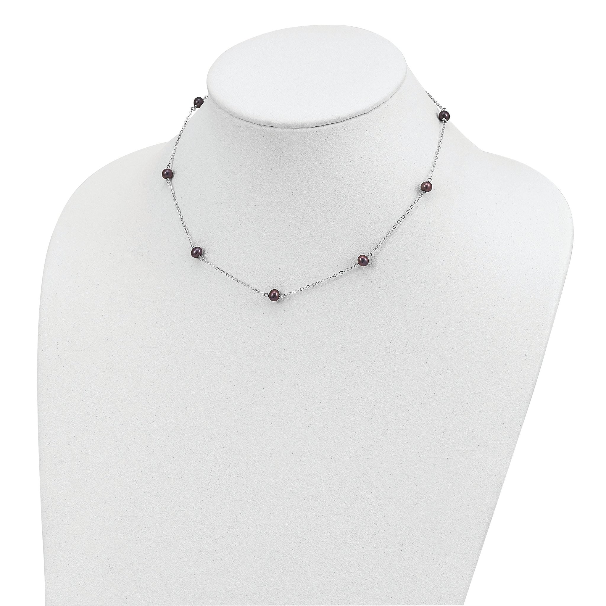 Sophia Jewelers Sterling Silver Peacock Pearl Necklace with Polished Finish