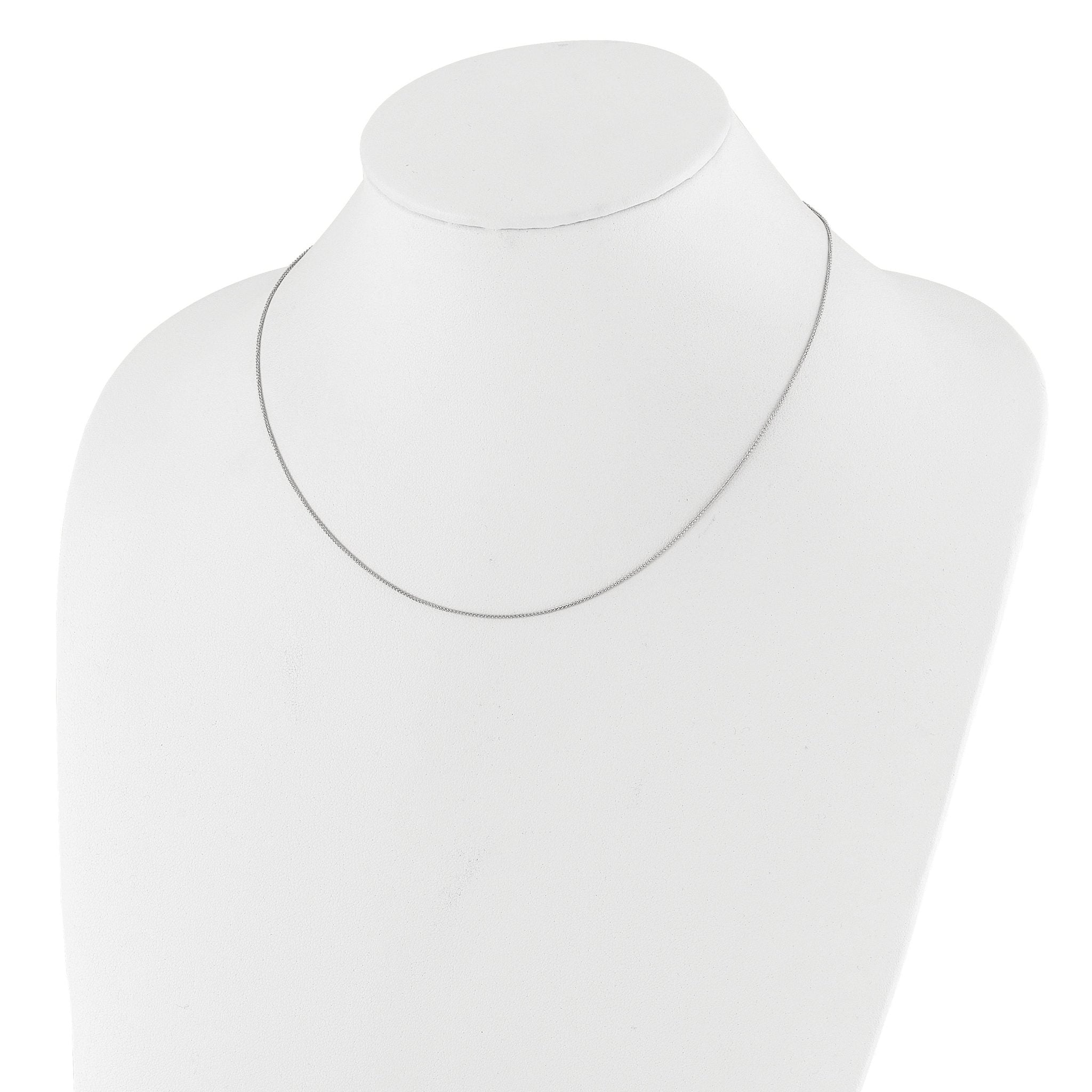 0.8mm 10K White Gold Baby Spiga Chain