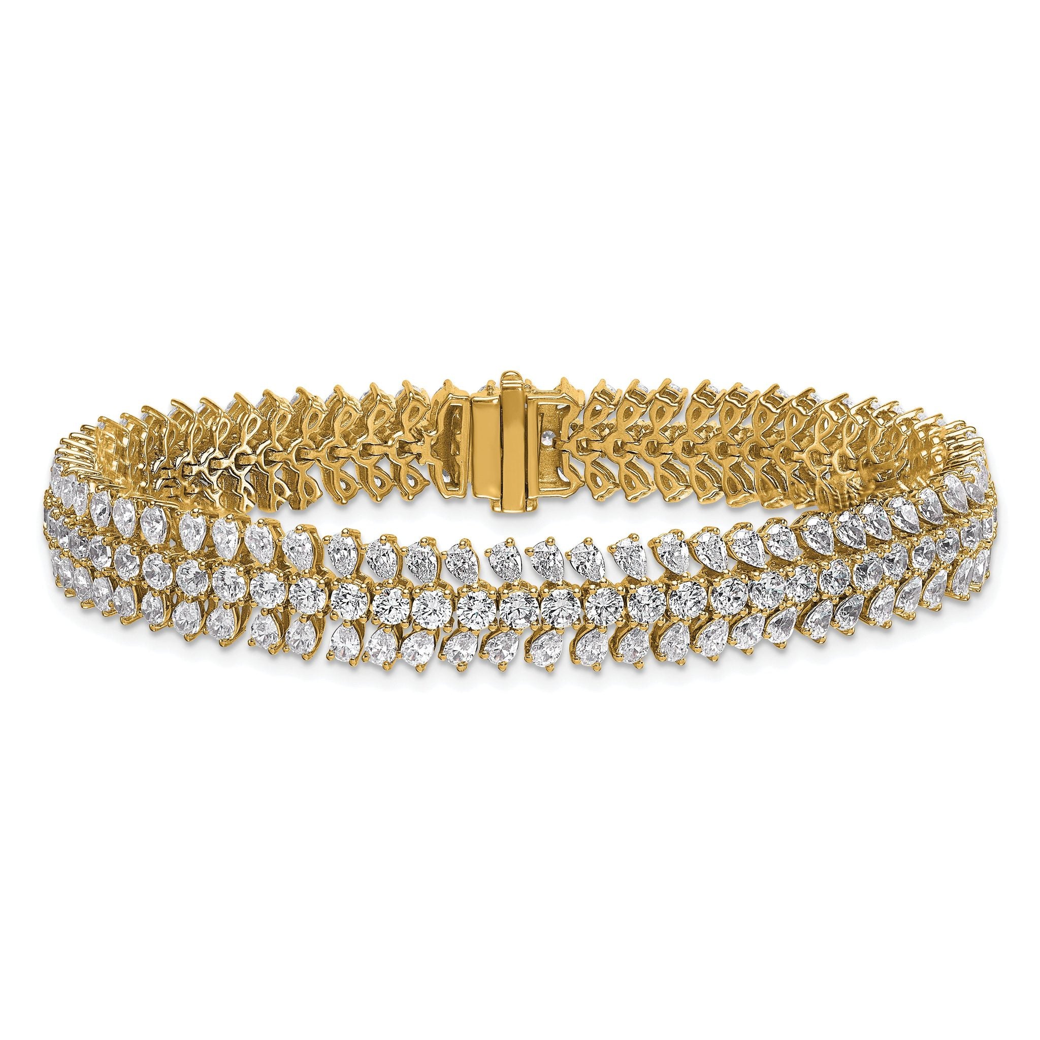 14k 10 carat Lab Grown Diamond VS+ F+ Complete Fashion Tennis Bracelet