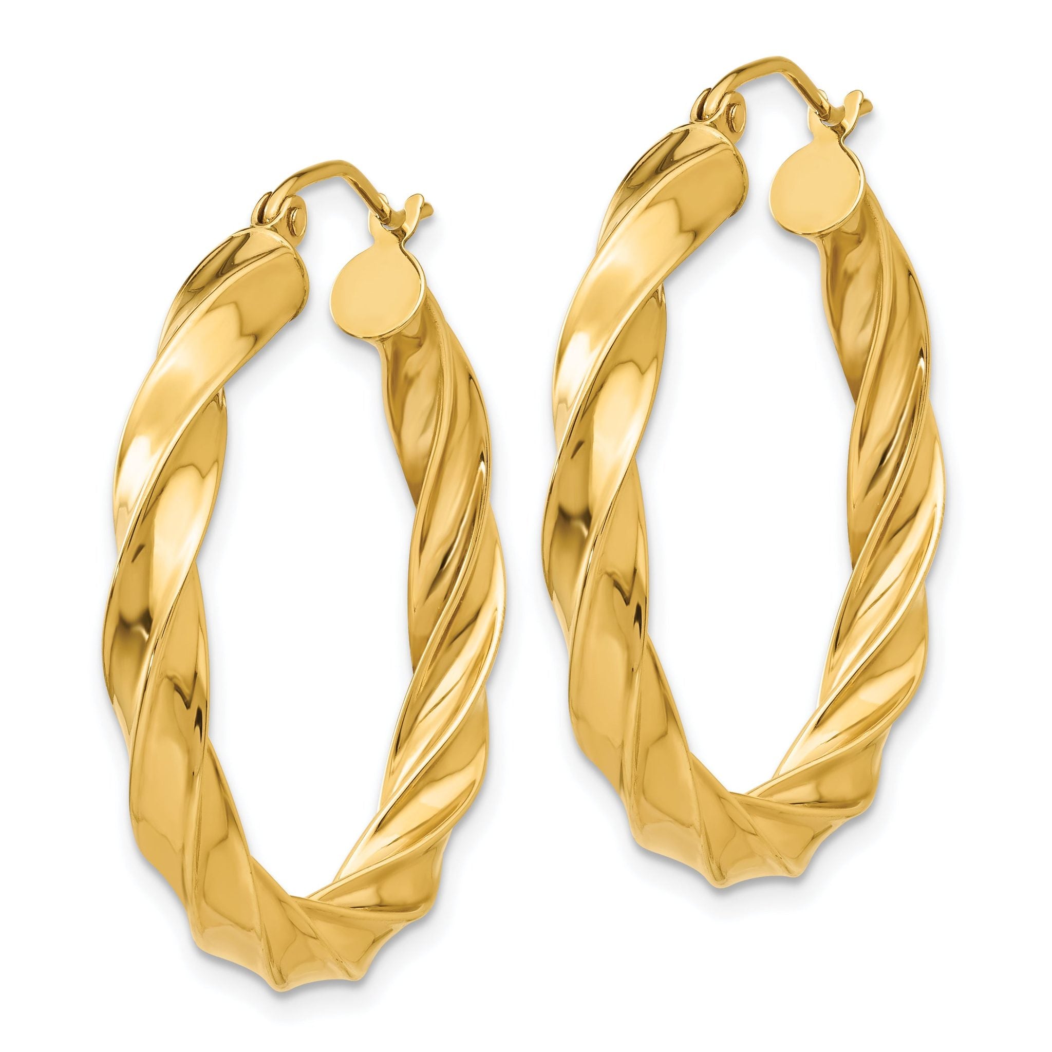 14k Light Twisted Hoop Earrings Secondary image