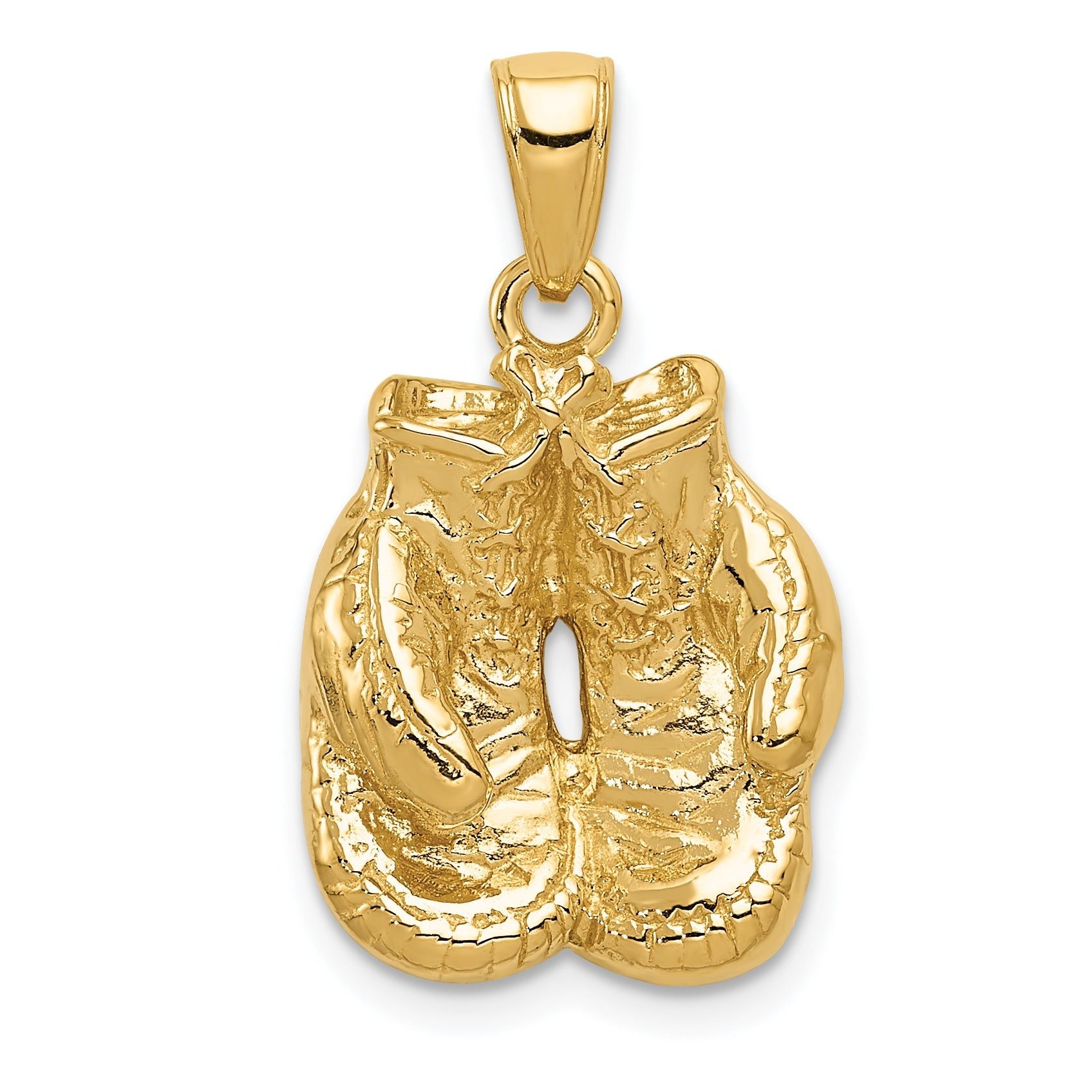 14K Gold Polished Boxing Gloves Pendant for Men Casted, Elegant Design Main image