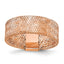 14k with Rose Gold Plating Polished/Textured Stretch Ring