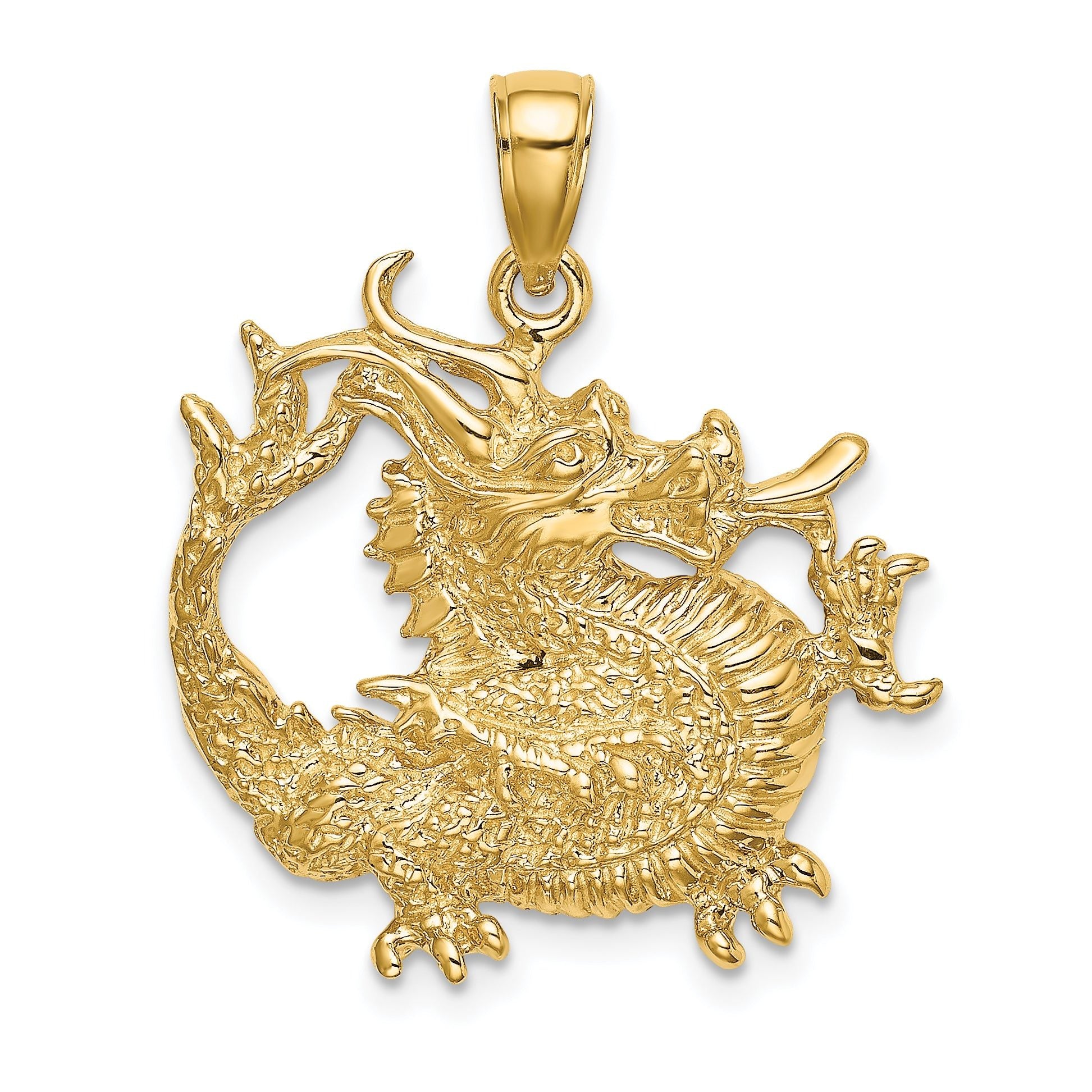 14K 2-D Textured Dragon Charm Main image