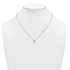 14k 1 carat Certified Lab Grown Diamond VS+ F+ Cushion Complete 18 inch Four Prong Pendant Necklace