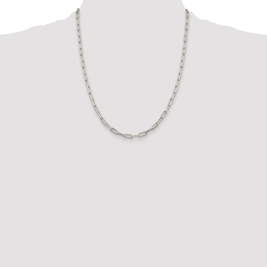 Elongated Open Link Chain in Sterling Silver, 4.25mm