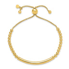 Sterling Silver Gold-plated Beaded Adjustable Bracelet