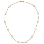10k 5.5-6.5mm White Near-Round Freshwater Cultured Pearl 12-Station 16 inch Necklace