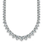 14k White Gold 16 1/3 carat Lab Grown Diamond VS+ F+ Complete Round 18 inch Graduated Tennis Necklace