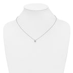 14k White Gold 1/2 carat Lab Grown Diamond VS/SI+ G+ Round Complete 18 inch Solitaire Slide Necklace
