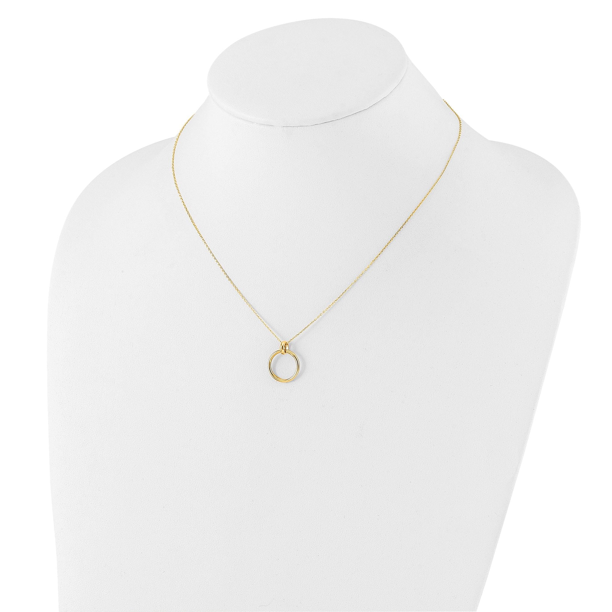 10K Polished Circle Necklace
