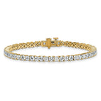 14k 7 carat Lab Grown Diamond VS/SI+ G+ Complete Princess and Round Tennis Bracelet