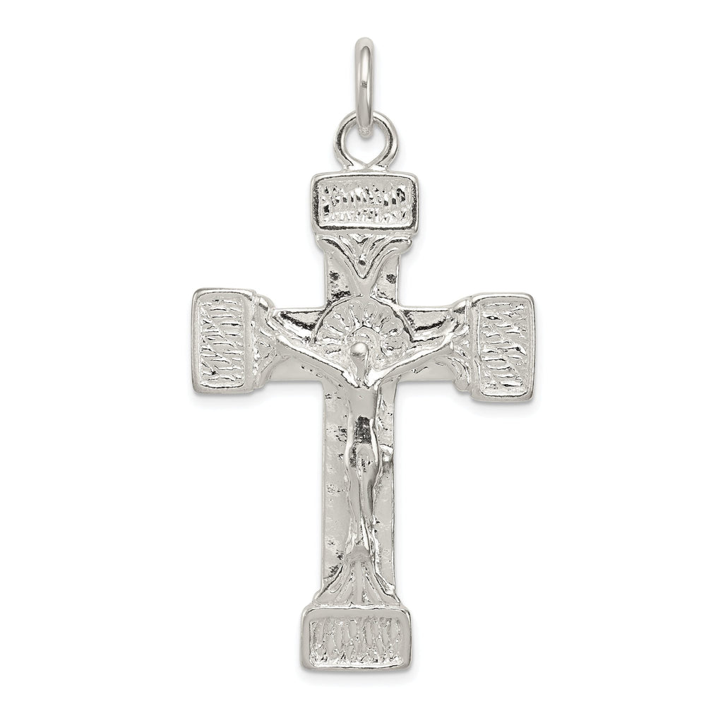 Sterling Silver 925 Latin Crucifix Pendant with Polished Anti-Tarnish Finish