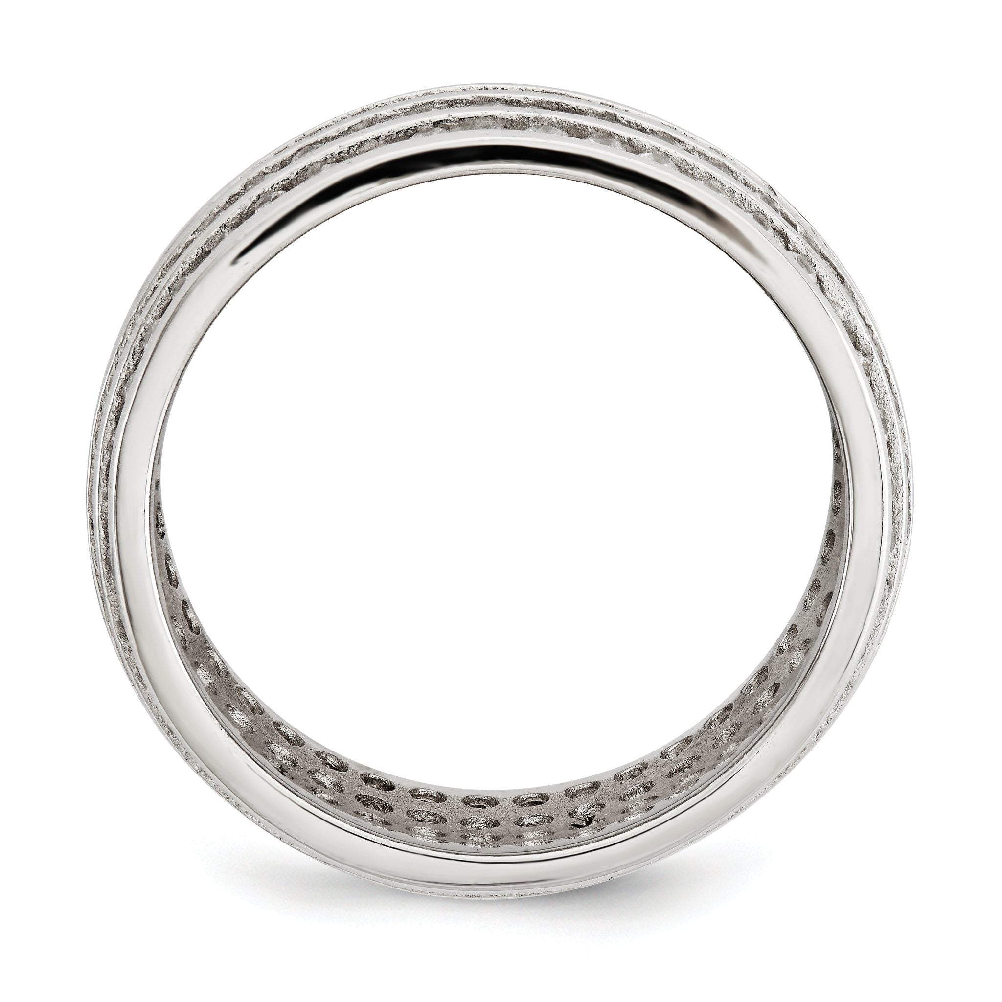 Sterling Silver Rhodium-plated 5-row Eternity Ring Secondary image