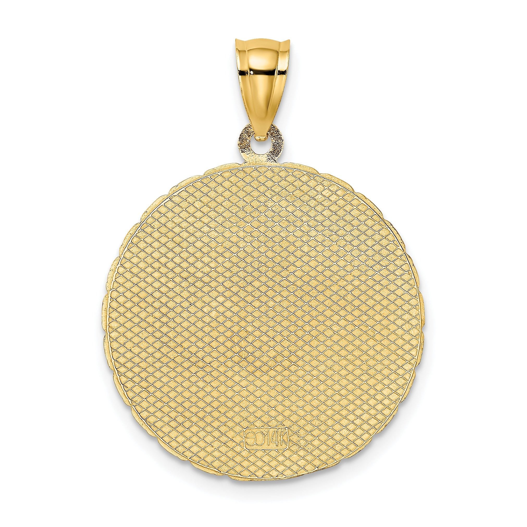 14K JAMAICA and Dolphins Disk Charm