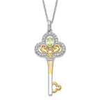 Sophia Jewelers Sterling Silver & Gold Plated August Birthstone Key Necklace