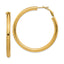 14K Gold Polished Hoop Earrings with 50mm Omega Back Design