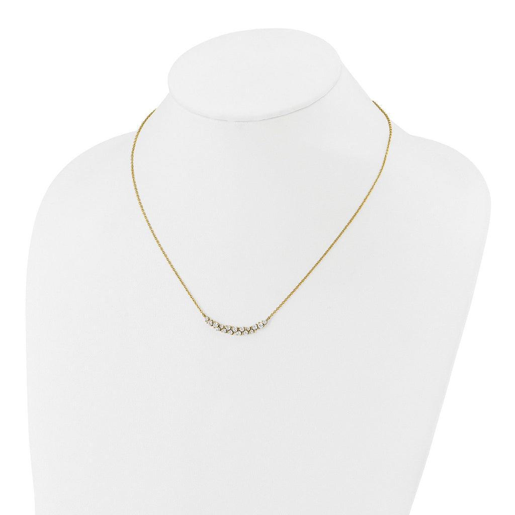 14k 7/8 carat Lab Grown Diamond VS/SI+ G+ Complete 18 inch Fashion Bar Necklace