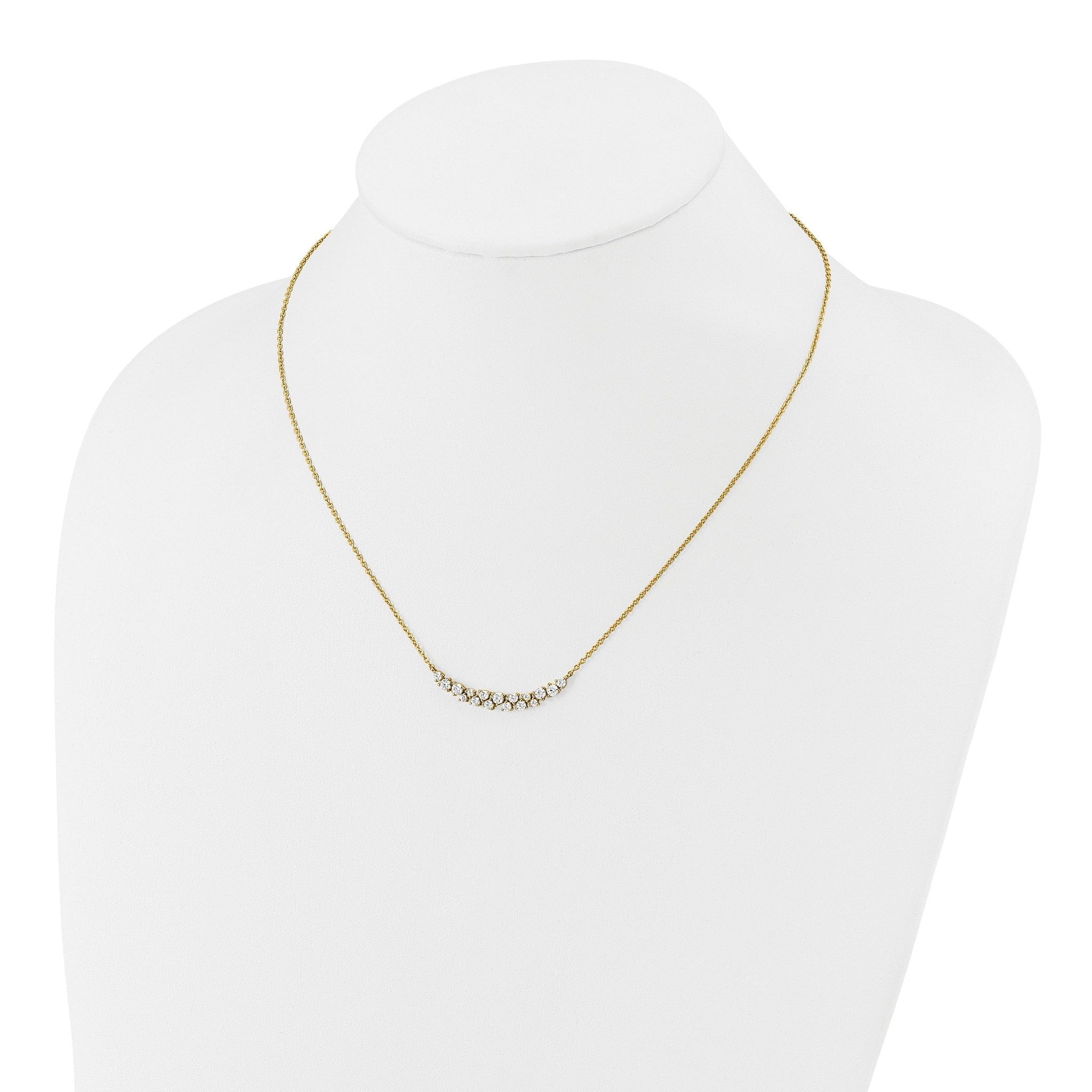 14k 7/8 carat Lab Grown Diamond VS/SI+ G+ Complete 18 inch Fashion Bar Necklace