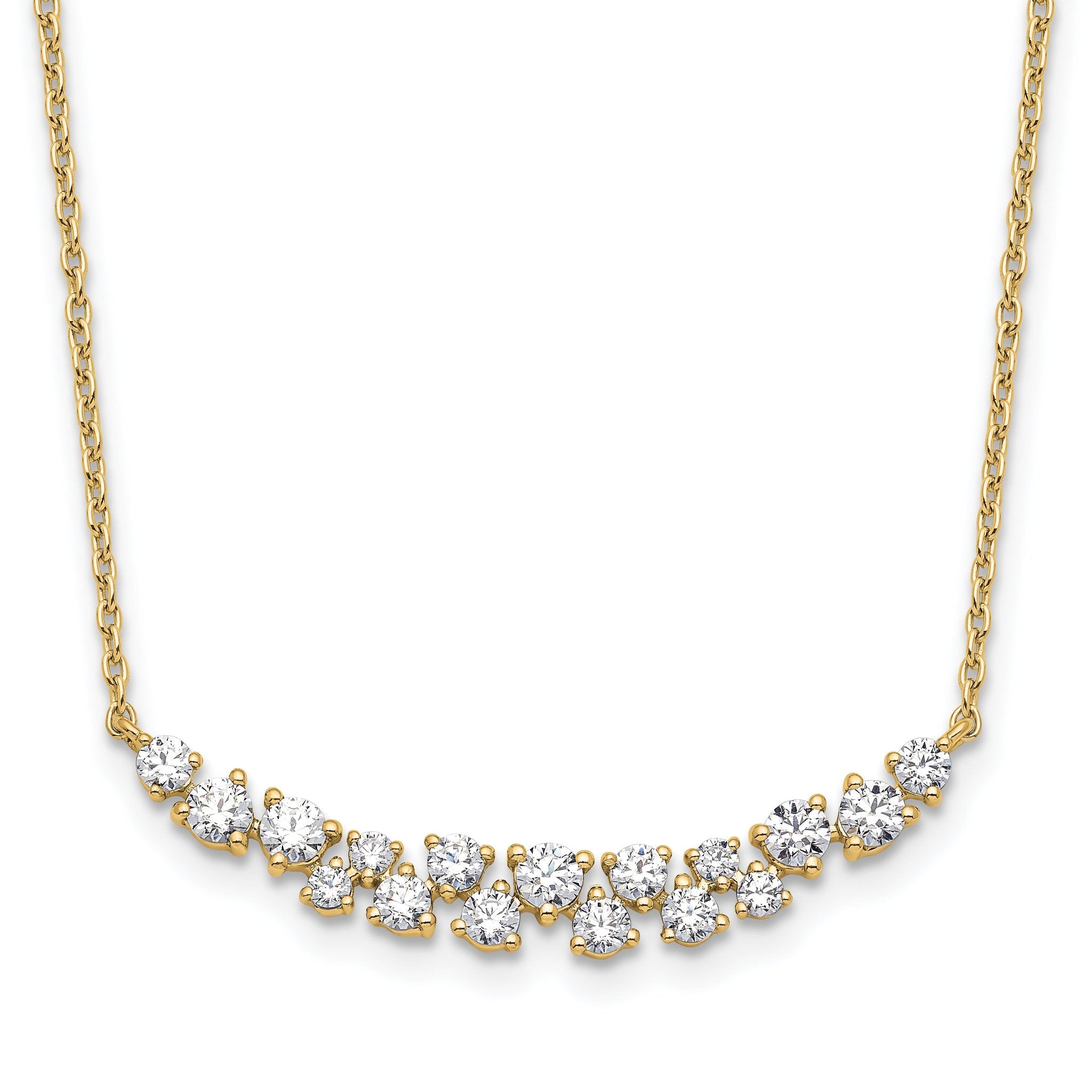 14k 7/8 carat Lab Grown Diamond VS/SI+ G+ Complete 18 inch Fashion Bar Necklace Main image