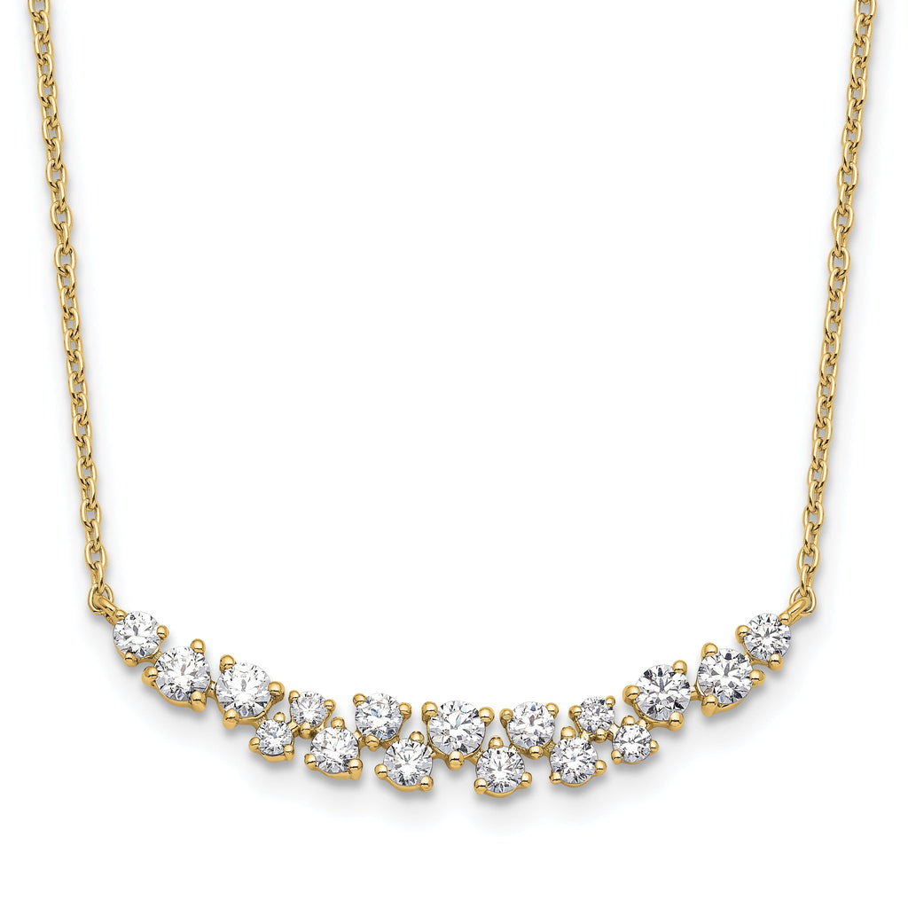 14k 7/8 carat Lab Grown Diamond VS/SI+ G+ Complete 18 inch Fashion Bar Necklace