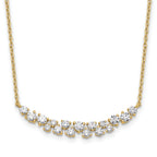 14k 7/8 carat Lab Grown Diamond VS/SI+ G+ Complete 18 inch Fashion Bar Necklace
