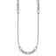 Sterling Silver RH-plated Fancy Oval Station Links Necklace