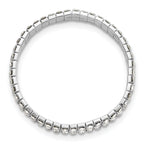 1928 Jewelry Silver-tone Sparkling Clear Crystal Two Row Stretch Bracelet