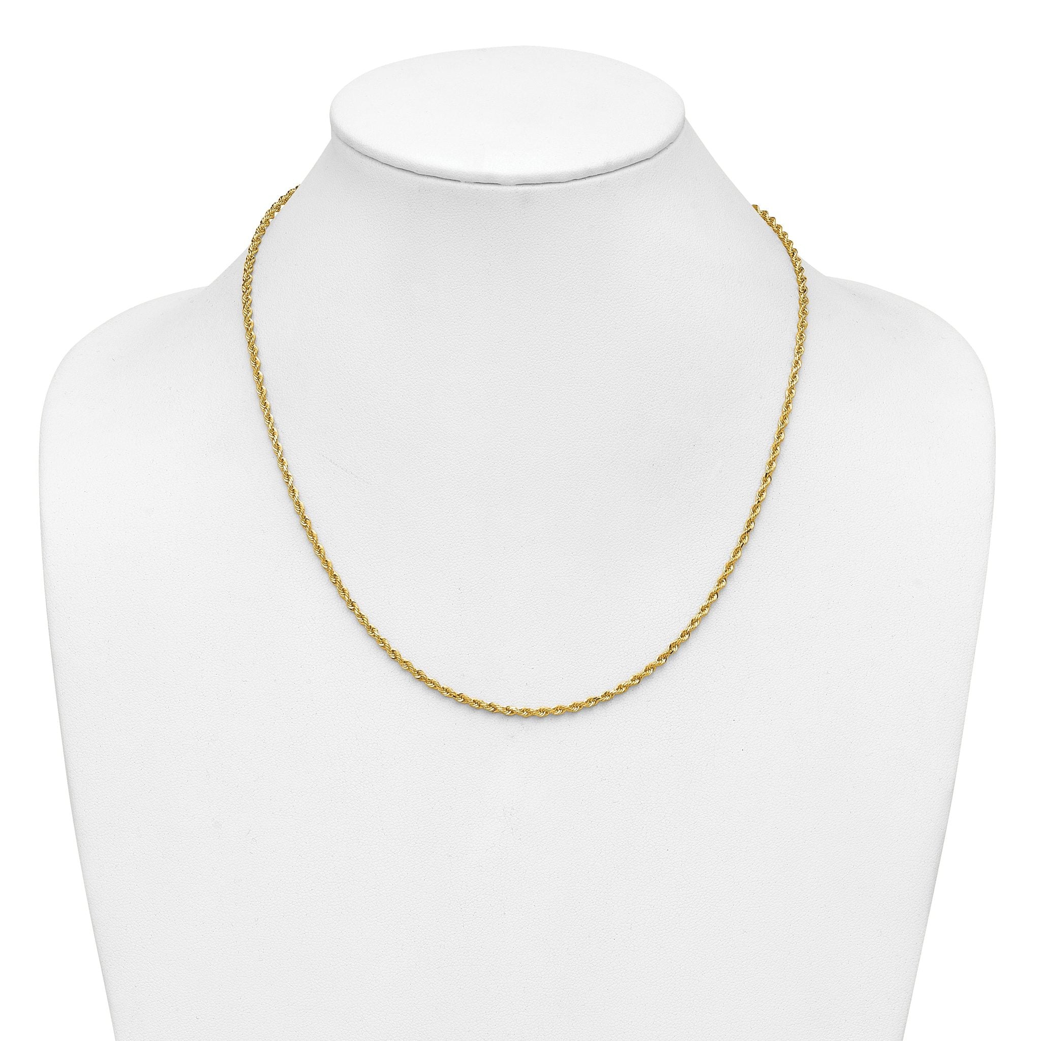 Diamond-Cut Rope Chain in 14K Yellow Gold, 2.25mm
