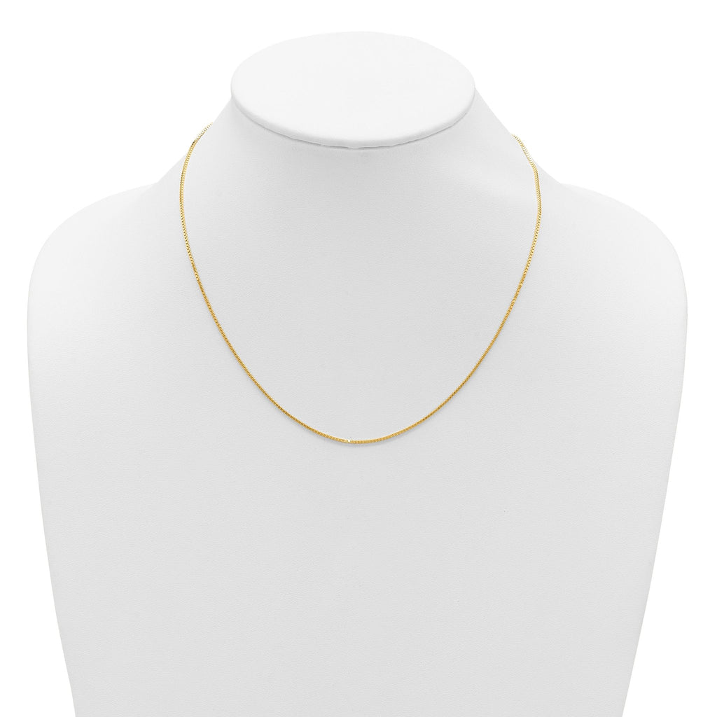 14K 1mm Box 1in+1in Adjustable Chain