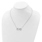 Sentimental Expressions Sterling Silver Rhodium-plated CZ Antiqued Forever 19in. Necklace