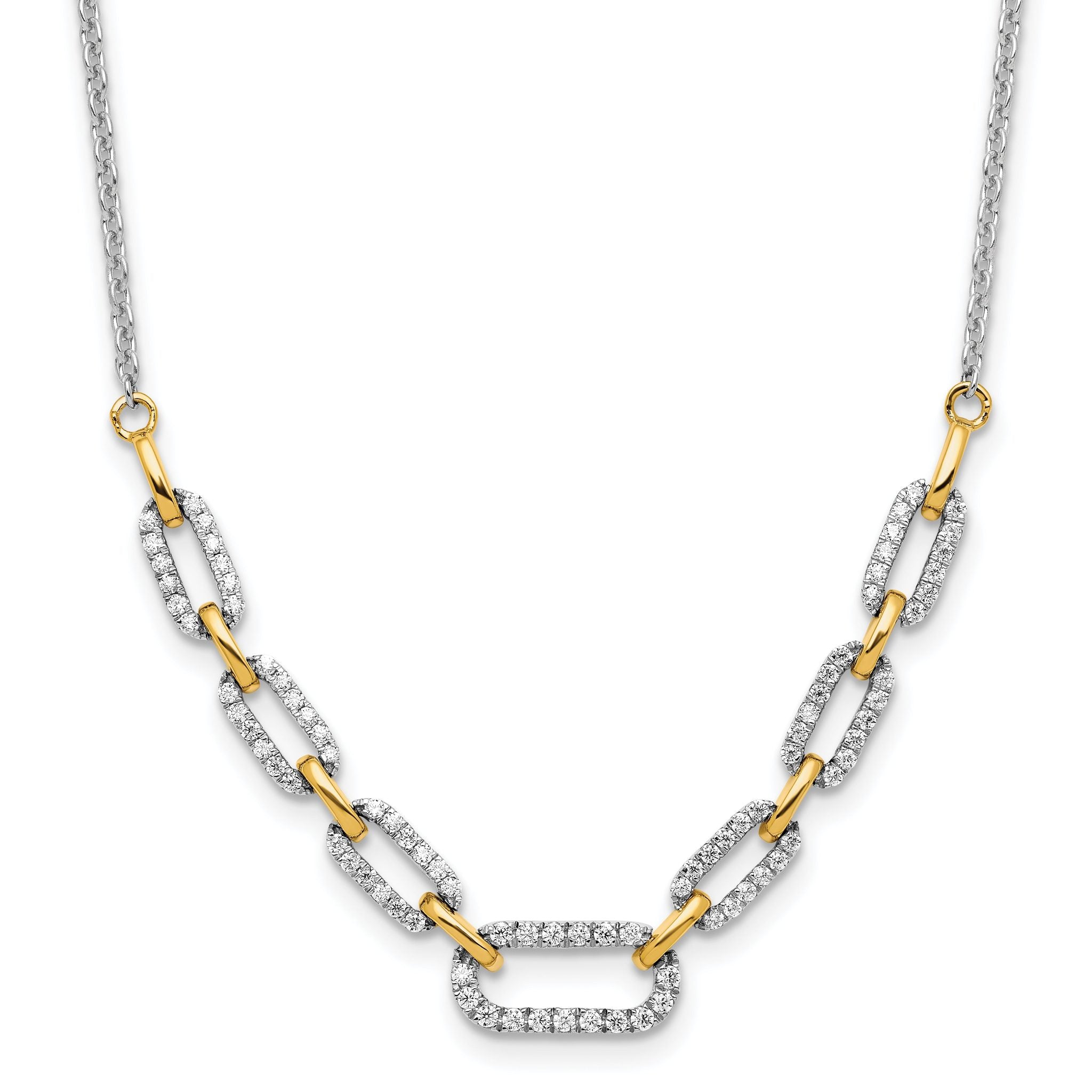 14k Two-tone 1/2 carat Lab Grown Diamond VS/SI+ G+ 18.25 inch Fashion Link Necklace Main image